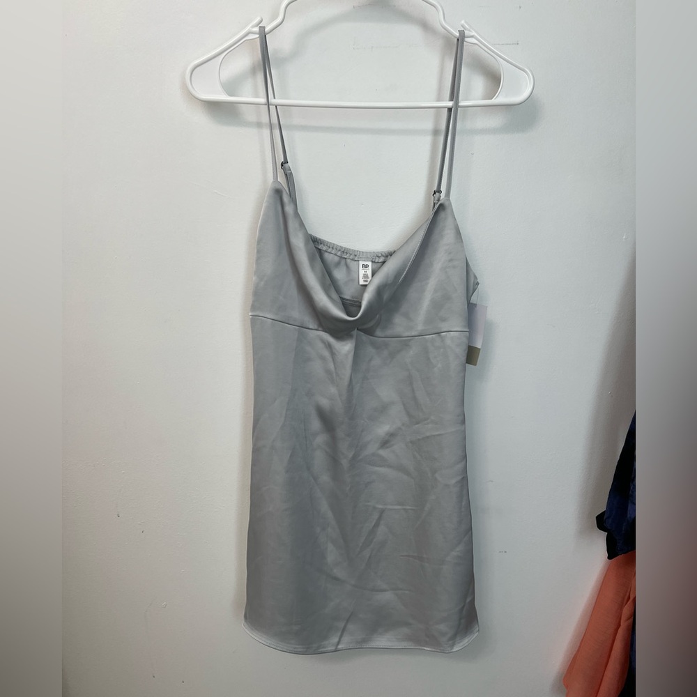 bp Silver Satin Cowl Slip Camisole